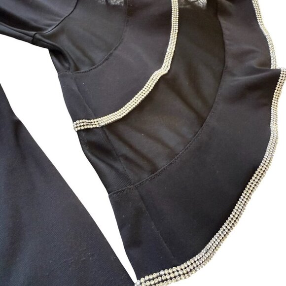 MSK Rhinestone Trim Bell Sleeve Top Womens Small - Picture 3 of 5